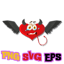 Cry emoji haert heart-shape-devil-with-facial-expression svg png eps file