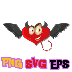 Cunning Emoji svg Heart Angel Devil Vector File Plottable Svg Png eps File