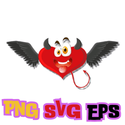 Cunning Emoji svg Heart Angel Devil Vector File Plottable Svg Png eps File Buy 2 and get 1 free