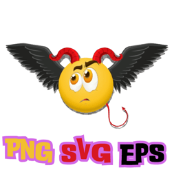 confused wings Emoji svg Heart Angel Devil Vector File Plottable Svg Png eps File Buy 2 and get 1 free