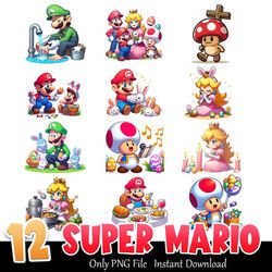 The Super Mario Bros Bundle PNG Instant Download