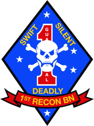 1st Recon Battalion USMC V2 Marine Sticker Self Adhesive Vinyl Marines Corp - C4998