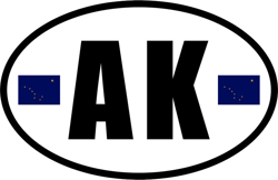 Alaska State Flag Oval Sticker Self Adhesive Vinyl V3 AK - C4646
