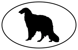 Borzoi Euro Oval Sticker Self Adhesive Vinyl dog canine pet - C757