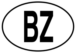 BZ Belize Country Code Oval Sticker Self Adhesive Vinyl Belizean euro - C1387