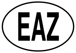 EAZ Zanzibar Country Code Oval Sticker Self Adhesive Vinyl Zanzibar euro - C1583