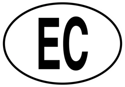 EC Ecuador Country Code Oval Sticker Self Adhesive Vinyl Ecuadorian euro - C1422