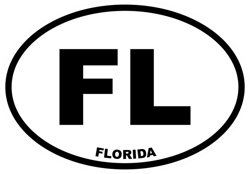 Florida State Oval Sticker Self Adhesive Vinyl FL - C4679