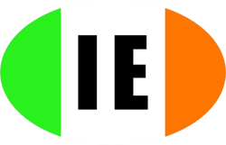 Ireland Oval Sticker Self Adhesive Vinyl Irish Country Code euro IE v4 - C5126