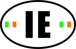 Ireland Oval Sticker Self Adhesive Vinyl Irish Country Code euro IE v5 - C5127