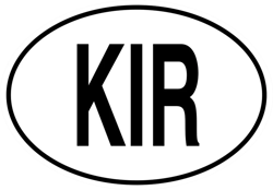 KIR Kiribati Country Code Oval Sticker Self Adhesive Vinyl Kiribati euro - C1468
