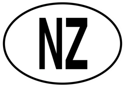 NZ New Zealand Country Code Oval Sticker Self Adhesive Vinyl New Zealand euro - C1504