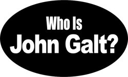 Oval Who is John Galt Sticker Self Adhesive Vinyl Atlas Shrugged - C104