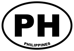 Philippines Oval Sticker Self Adhesive Vinyl FilipinoCountry Code euro PH v3 - C5181