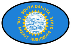 South Dakota State Flag Oval Sticker Self Adhesive Vinyl V4 SD - C4837