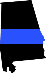 Alabama State Shaped The Thin Blue Line Sticker Self Adhesive Vinyl police AL V2 - C3404