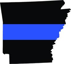 Arkansas State Shaped The Thin Blue Line Sticker Self Adhesive Vinyl police support AR - C3410