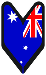 Australian Wakaba Sticker Self Adhesive Vinyl Driver Badge aussie australia jdm - C069