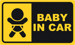 Baby In Car Sticker Self Adhesive Vinyl jdm infant - C017