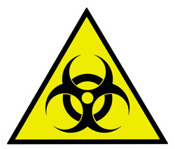 biohazard warning sticker self adhesive vinyl danger - c981