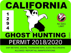 California Ghost Hunting Permit Sticker Self Adhesive Vinyl Paranormal Hunter CA - C301