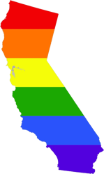 California State Shaped Gay Pride Rainbow Flag Sticker Self Adhesive Vinyl LGBT CA - C3122