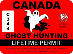 Canada Ghost Hunting Permit Sticker Self Adhesive Vinyl Paranormal Hunter Canadian - C238