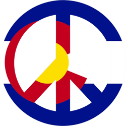 Colorado Flag Peace Symbol Sticker Self Adhesive Vinyl CO sign no war - C3531