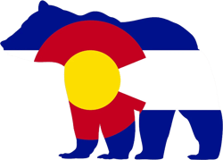 Colorado State Shaped Bear Flag Sticker Self Adhesive Vinyl Outdoors Wilderness CO - C4893