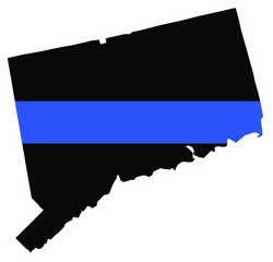 Connecticut State Shaped The Thin Blue Line Sticker Self Adhesive Vinyl police CT - C3415