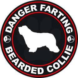 Danger Farting Bearded Collie Sticker Self Adhesive Vinyl dog canine pet - C749
