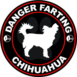 Danger Farting Long Haired Chihuahua Sticker Self Adhesive Vinyl dog canine pet - C803