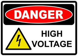 Danger High Voltage Sticker Self Adhesive Vinyl door window - C127