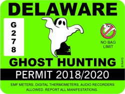 Delaware Ghost Hunting Permit Sticker Self Adhesive Vinyl Paranormal Hunter DE - C1061