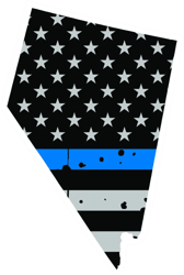 Distressed Thin Blue Line Nevada State Shaped Subdued US Flag Sticker Self Adhesive Vinyl police NV - C3865