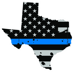 Distressed Thin Blue Line Texas State Shaped Subdued US Flag Sticker Self Adhesive Vinyl police TX - C3925