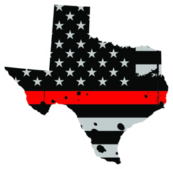 Distressed Thin Red Line Texas State Shaped Subdued US Flag Sticker Self Adhesive Vinyl fire TX - C3927