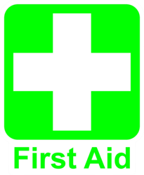 First Aid Sticker Self Adhesive Vinyl OH&S occupational health and safety public safety - C212