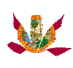 Florida Flag Weed Marijuana Leaf Sticker Self Adhesive Vinyl 420 hemp - C3329