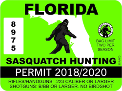Florida Sasquatch Hunting Permit Sticker Self Adhesive Vinyl Bigfoot 13igfo0T FL - C204
