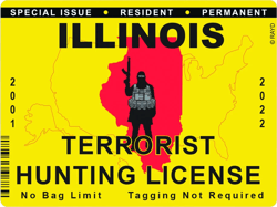 Illinois Terrorist Hunting Permit Sticker Self Adhesive Vinyl License IL - C2833