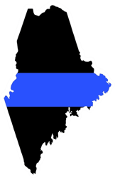 Maine State Shaped The Thin Blue Line Sticker Self Adhesive Vinyl police ME - C3439
