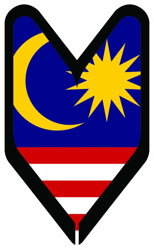 Malaysian Driver Badge Sticker Self Adhesive Vinyl wakaba leaf soshinoya Malaysia MYS - C2068