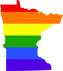 Minnesota State Shaped Gay Pride Rainbow Flag Sticker Self Adhesive Vinyl LGBT MN - C3140
