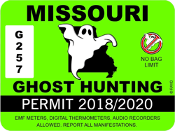 Missouri Ghost Hunting Permit Sticker Self Adhesive Vinyl Paranormal Hunter MO - C1078