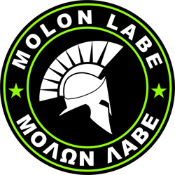 Molon Labe Green Circle Sticker Self Adhesive Vinyl Come Take Them 2A v3e - C2907
