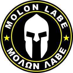 Molon Labe Yellow Circle Sticker Self Adhesive Vinyl Come Take Them 2A v5c - C2915
