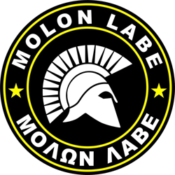 Molon Labe Yellow Circle Sticker Self Adhesive Vinyl Come Take Them 2A v5d - C2916