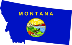 Montana State Shaped Flag Sticker Self Adhesive Vinyl MT - C3069