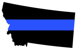 Montana State Shaped The Thin Blue Line Sticker Self Adhesive Vinyl police MT - C3453